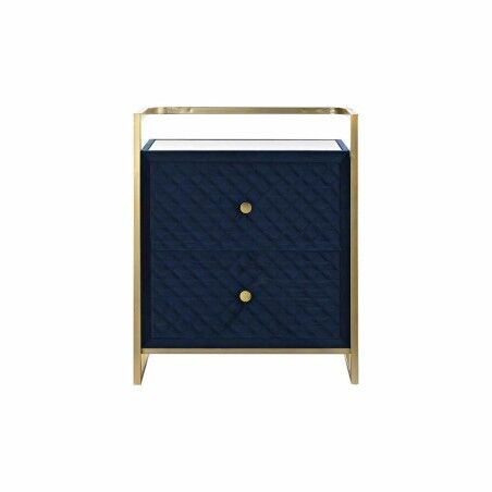 Comodino DKD Home Decor 60 x 35 x 74 cm Cristallo Azzurro Dorato