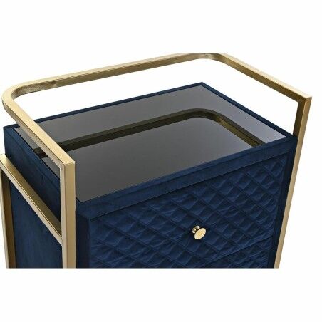Comodino DKD Home Decor 60 x 35 x 74 cm Cristallo Azzurro Dorato
