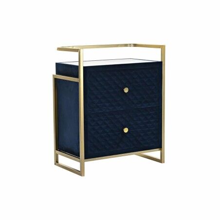 Comodino DKD Home Decor 60 x 35 x 74 cm Cristallo Azzurro Dorato