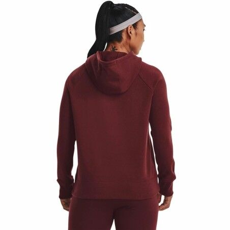 Felpa con Cappuccio Donna Under Armour Rival Fleece Rosso Granato