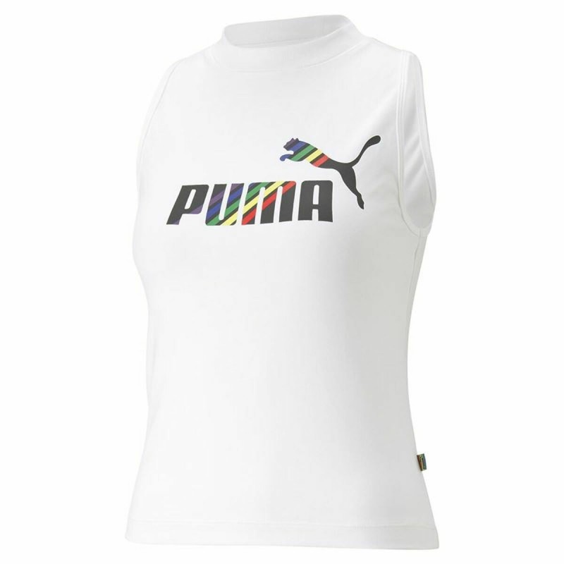 Maglia Smanicata da Donna Puma Ess+ Love Is Love Sl Bianco Maglia Smanicata da Donna Puma Ess+ Love Is Love Sl Bianco