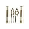 Set per frutti di mare DKD Home Decor Dorato Acciaio inossidabile 8 Pezzi 3 x 3 x 15 cm