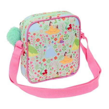 Borsa a Tracolla Disney Princess Bloom Verde Rosa 16 x 18 x 4 cm