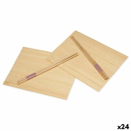 Set per Sushi Kinvara BM-001 Legno Bambù 24 x 18 cm 24 x 0,5 x 0,5 cm (24 Unità)
