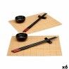 Set per Sushi Kinvara SJ4702 Nero Naturale Bambù servizio di piatti (8 Pezzi) (6 Unità)