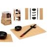 Set per Sushi Kinvara SJ4702 Nero Naturale Bambù servizio di piatti (8 Pezzi) (6 Unità)