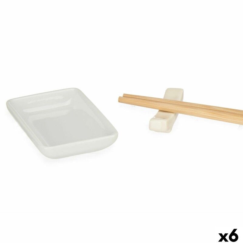 Set per Sushi Kinvara 1249SJ4111 Bianco Bambù Porcellana (12 Pezzi) (6 Unità) Set per Sushi Kinvara 1249SJ4111 Bianco Bambù Porcellana (12 Pezzi) (6 Unità)