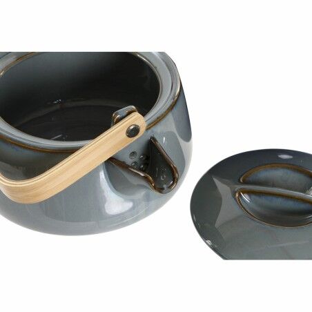 Teiera DKD Home Decor 21 x 17 x 10 cm Porcellana Grigio 1 L