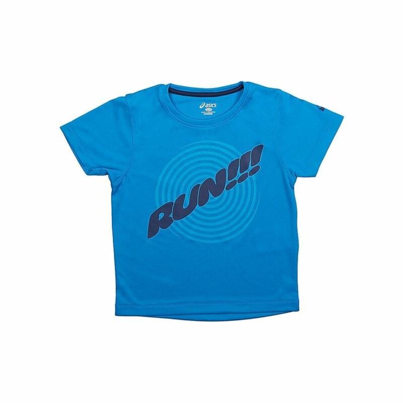 Maglia a Maniche Corte per Bambini Asics Run Azzurro Maglia a Maniche Corte per Bambini Asics Run Azzurro
