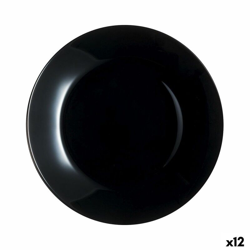 Piatto da pranzo Luminarc Zelie Negro Nero Vetro Ø 25 cm (12 Unità) Piatto da pranzo Luminarc Zelie Negro Nero Vetro Ø 25 cm (12 Unità)