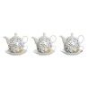Set Teiera DKD Home Decor Porcellana Azzurro Terracotta Bianco Giallo (3 Unità)