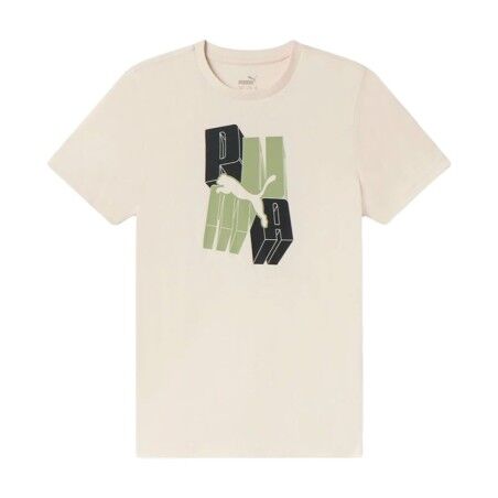 Maglia a Maniche Corte per Bambini Puma Essentials+ Graphic Beige