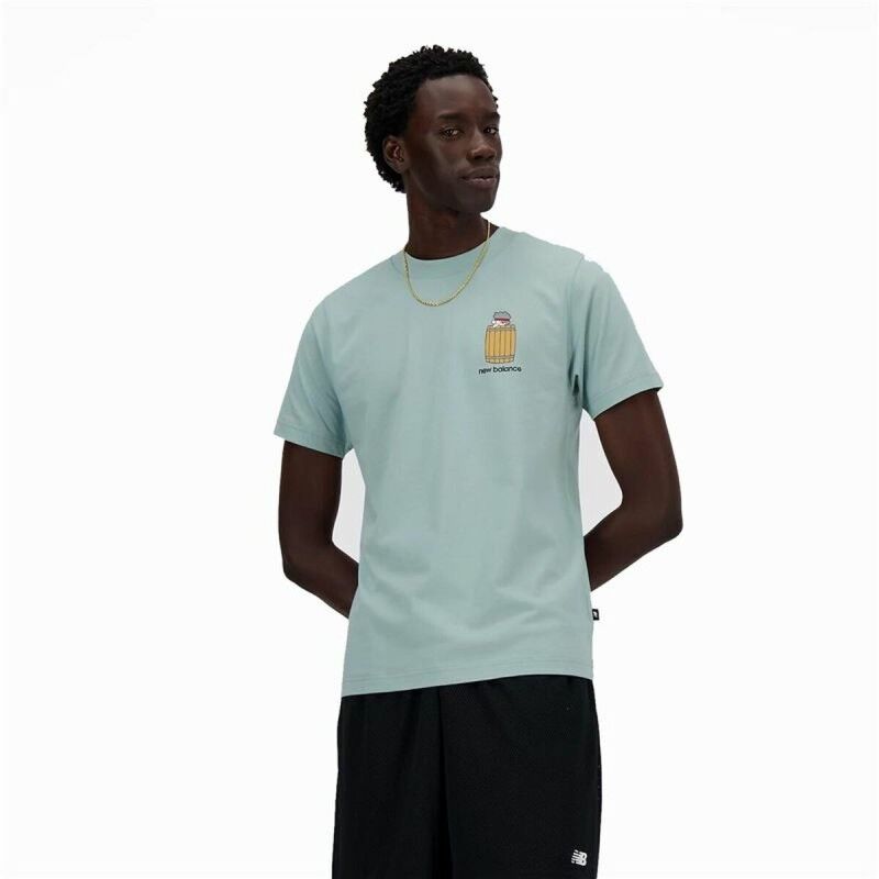 Maglia a Maniche Corte Uomo New Balance Sport Essentials Barrel Azzurro Chiaro Maglia a Maniche Corte Uomo New Balance Sport Essentials Barrel Azzurro Chiaro