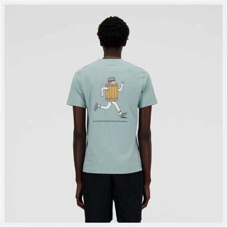 Maglia a Maniche Corte Uomo New Balance Sport Essentials Barrel Azzurro Chiaro