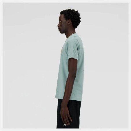 Maglia a Maniche Corte Uomo New Balance Sport Essentials Barrel Azzurro Chiaro