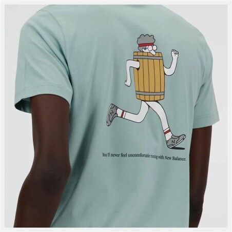 Maglia a Maniche Corte Uomo New Balance Sport Essentials Barrel Azzurro Chiaro