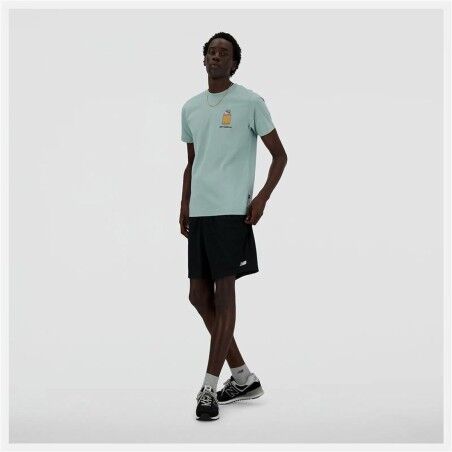 Maglia a Maniche Corte Uomo New Balance Sport Essentials Barrel Azzurro Chiaro