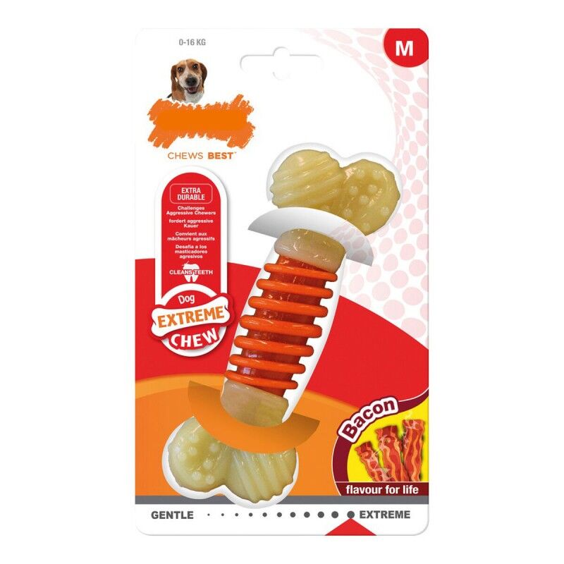 Giocattolo da mordere per cani Nylabone Extreme Chew Pro Action Bacon Taglia M Nylon Giocattolo da mordere per cani Nylabone Extreme Chew Pro Action Bacon Taglia M Nylon