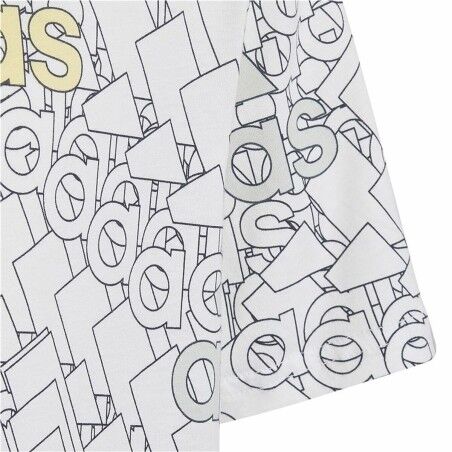 Maglia a Maniche Corte per Bambini Adidas Brand Love  Bianco