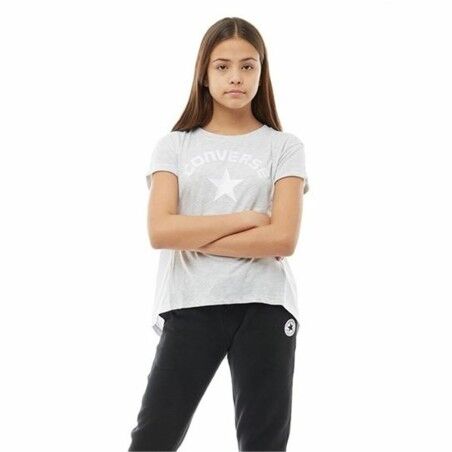 Maglia a Maniche Corte per Bambini Converse Mix Flyaway Grigio chiaro