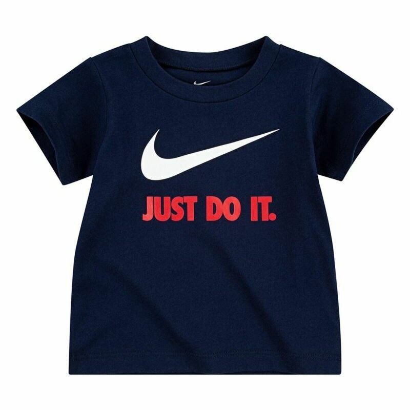 Maglia a Maniche Corte per Bambini Nike Swoosh Blu Marino Maglia a Maniche Corte per Bambini Nike Swoosh Blu Marino