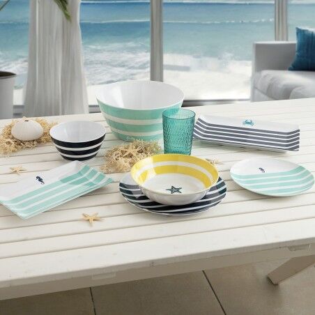 Piatto da pranzo Quid Atlantic Multicolore Bioplastica 25 cm (12 Unità)