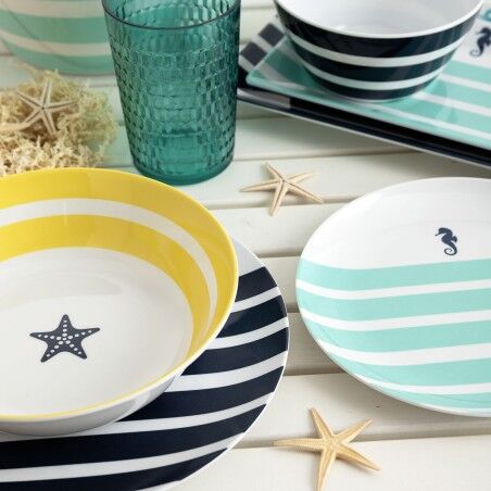 Piatto da pranzo Quid Atlantic Multicolore Bioplastica 25 cm (12 Unità)