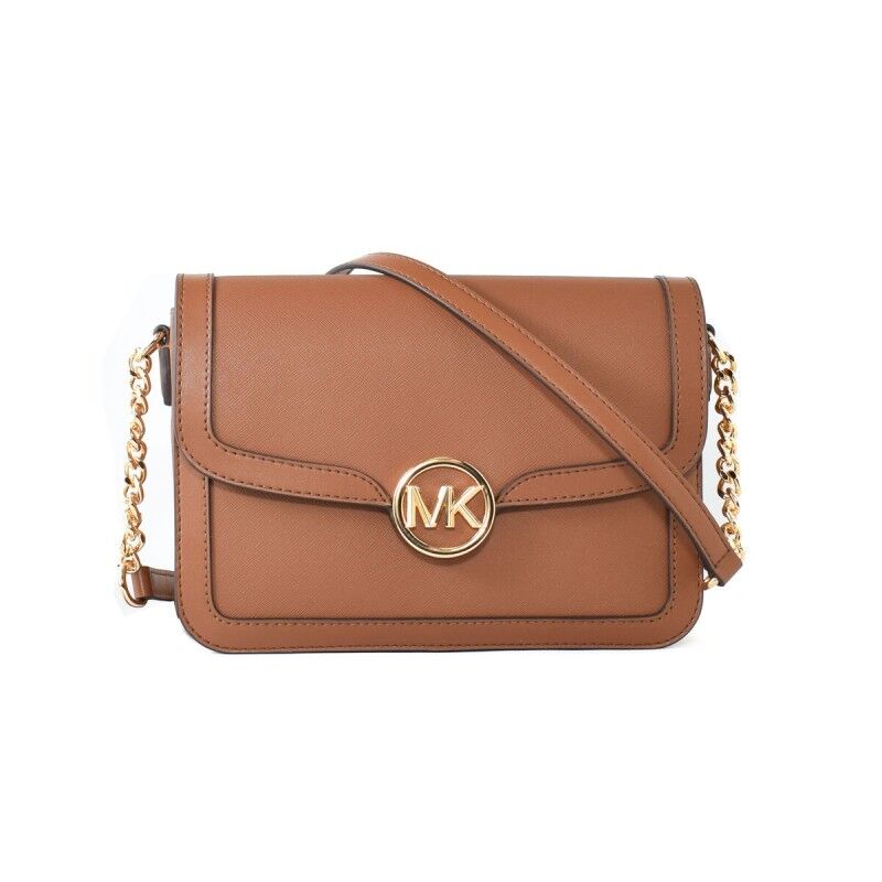 Borsa a Tracolla Michael Kors Leida Marrone 23 x 17 x 6 cm Borsa a Tracolla Michael Kors Leida Marrone 23 x 17 x 6 cm