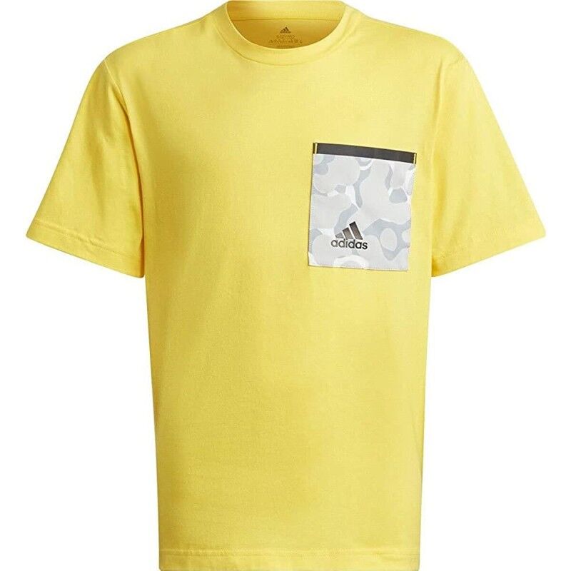 Maglia a Maniche Corte per Bambini Adidas Future Pocket Giallo Maglia a Maniche Corte per Bambini Adidas Future Pocket Giallo