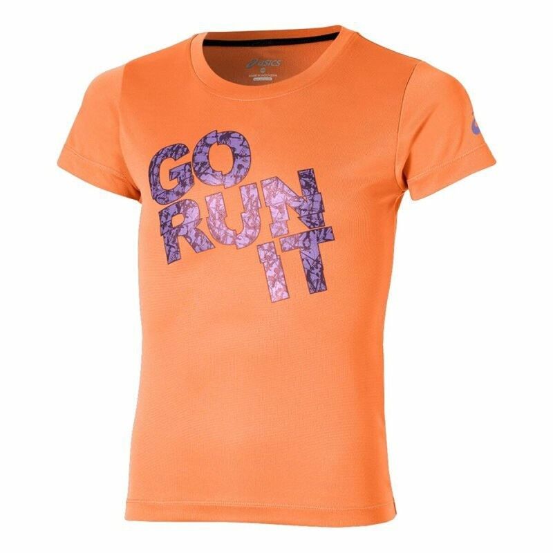 Maglia a Maniche Corte per Bambini Asics Go Run It Arancio Maglia a Maniche Corte per Bambini Asics Go Run It Arancio