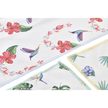 Panno da Cucina DKD Home Decor Grigio Tropicale 3 Pezzi