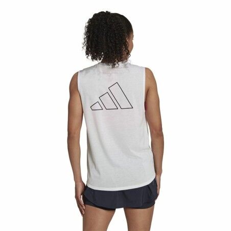 Maglia Smanicata da Donna Adidas Muscle Run Icons Bianco