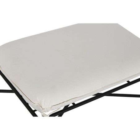Poggiapiedi Home ESPRIT Bianco Nero Metallo Città 75 x 50 x 45 cm