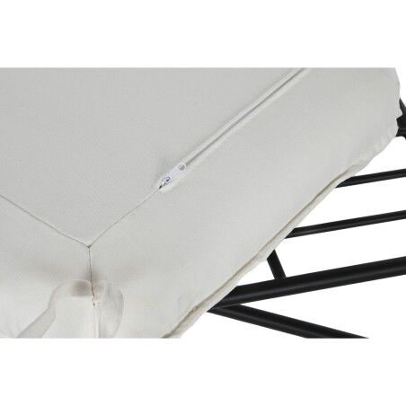 Poggiapiedi Home ESPRIT Bianco Nero Metallo Città 75 x 50 x 45 cm