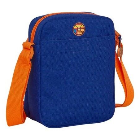 Borsa a Tracolla Valencia Basket Azzurro Arancio (16 x 22 x 6 cm)