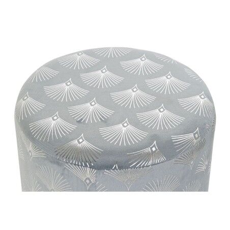 Poggiapiedi DKD Home Decor Azzurro Poliestere Metallo Dorato (35 x 35 x 43 cm)