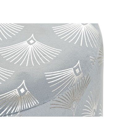 Poggiapiedi DKD Home Decor Azzurro Poliestere Metallo Dorato (35 x 35 x 43 cm)