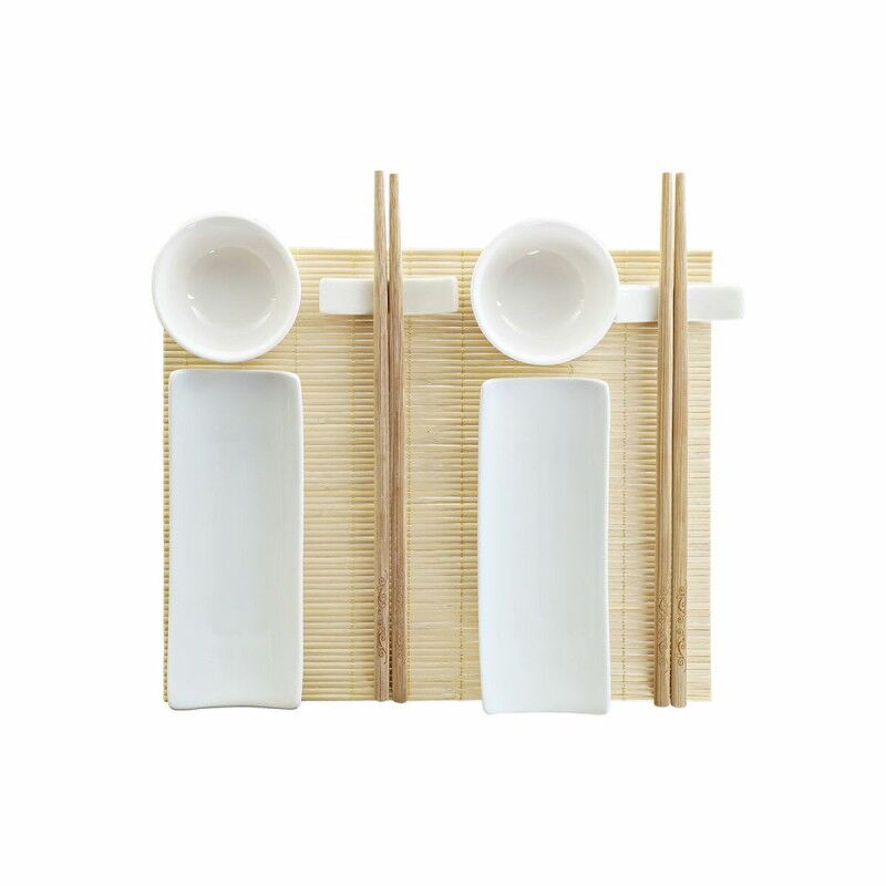 Set per Sushi DKD Home Decor Bambù Gres Bianco Naturale Orientale 28,5 x 19,5 x 3,3 cm (9 Pezzi) (28,5 x 19,5 x 3,3 cm) Set per Sushi DKD Home Decor Bambù Gres Bianco Naturale Orientale 28,5 x 19,5 x 3,3 cm (9 Pezzi) (28,5 x 19,5 x 3,3 cm)