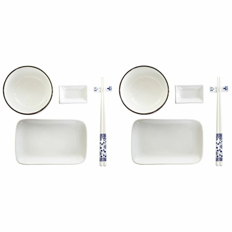 Set per Sushi DKD Home Decor 33,5 x 34,5 x 9 cm Porcellana Bianco Blu Marino Orientale (33,5 x 34,5 x 9 cm) Set per Sushi DKD Home Decor 33,5 x 34,5 x 9 cm Porcellana Bianco Blu Marino Orientale (33,5 x 34,5 x 9 cm)