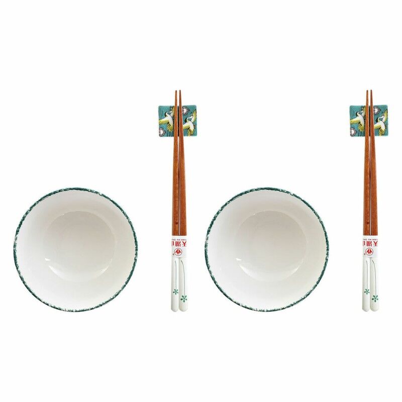 Set per Sushi DKD Home Decor 25 x 25 x 6,5 cm Porcellana Legno Bianco Verde Orientale (6 Pezzi) (25 x 25 x 6,5 cm) (6 pcs) Set per Sushi DKD Home Decor 25 x 25 x 6,5 cm Porcellana Legno Bianco Verde Orientale (6 Pezzi) (25 x 25 x 6,5 cm) (6 pcs)