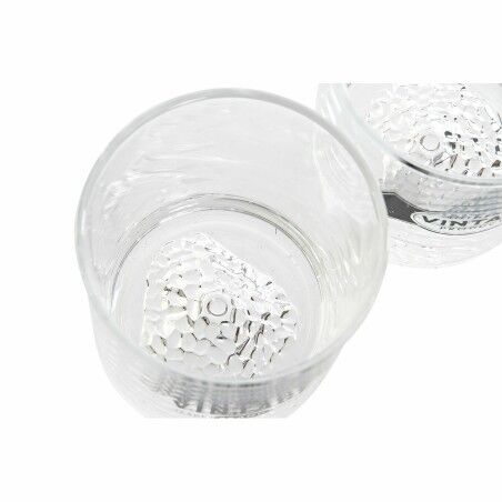 Set di Bicchieri DKD Home Decor Trasparente Grigio scuro Cristallo Pietra Loft 320 ml (6 Unità)
