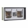 Set di Bicchieri DKD Home Decor Trasparente Grigio scuro Cristallo Pietra Loft 320 ml (6 Unità)
