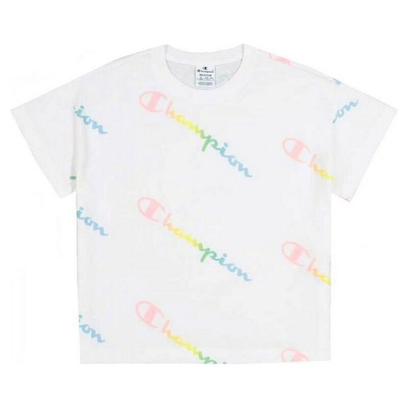 Maglia a Maniche Corte Uomo Champion Crewneck Croptop Taglia L Bianco Maglia a Maniche Corte Uomo Champion Crewneck Croptop Taglia L Bianco