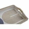 Vassoio DKD Home Decor 40,6 x 30 x 6 cm Beige Azzurro Legno MDF (2 Unità)