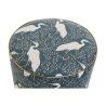 Poggiapiedi DKD Home Decor Azzurro Bianco Verde Legno Velluto Uccello Orientale 35 x 35 x 35 cm (2 Unità)