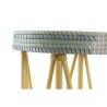 Poggiapiedi DKD Home Decor Naturale Turchese Bianco Rattan Tropicale Erba di mare (41 x 41 x 42 cm)