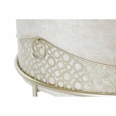 Poggiapiedi DKD Home Decor Beige Dorato Metallo Poliestere (63 x 63 x 42 cm)