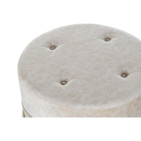 Poggiapiedi DKD Home Decor Beige Dorato Metallo Poliestere (63 x 63 x 42 cm)