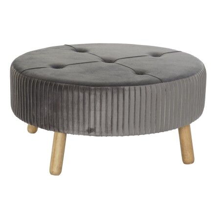Poggiapiedi DKD Home Decor 80 x 80 x 38 cm Scandi Grigio Legno Velluto Grigio scuro Velvet