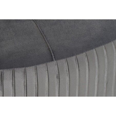 Poggiapiedi DKD Home Decor 80 x 80 x 38 cm Scandi Grigio Legno Velluto Grigio scuro Velvet